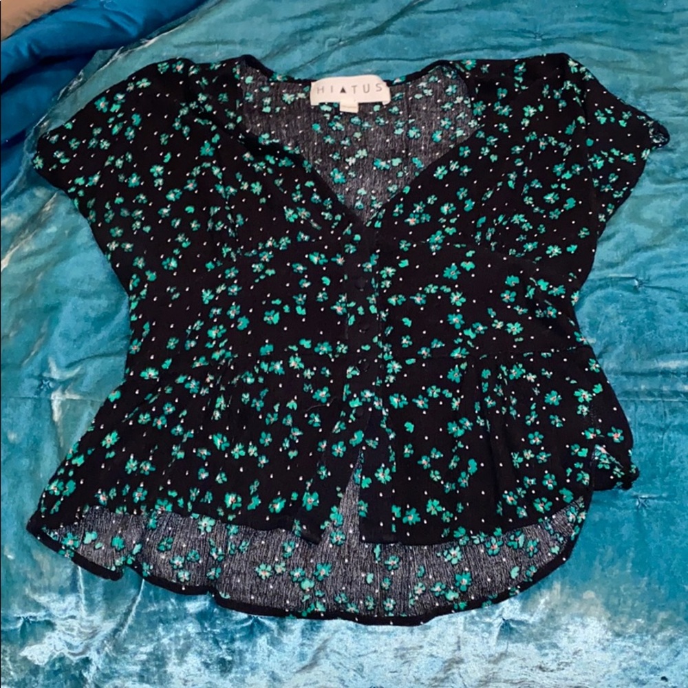 Vintage style button down crop top